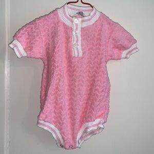 Vtg Kmart pink terry cloth onesie